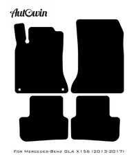 Black Sheepskin Floor Mats For Mercedes Benz GLA-Class X156 (2013-2017) | ER56 Design - AutoWin