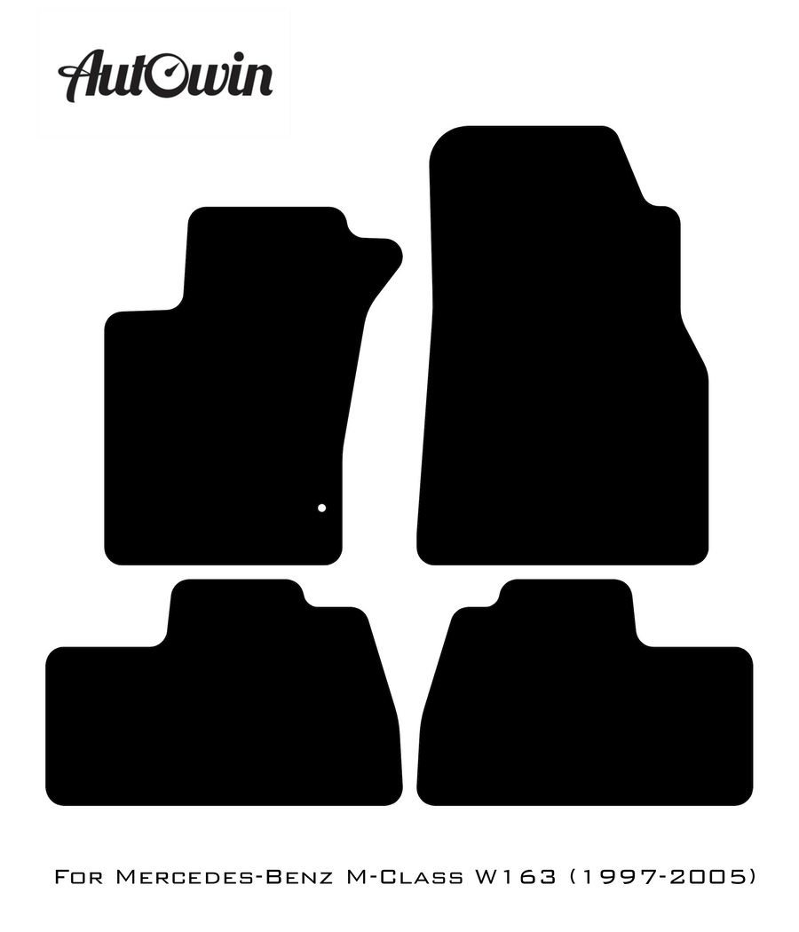 Black Sheepskin Floor Mats For Mercedes Benz M-Class W163 (1997-2005) | ER56 Design - AutoWin