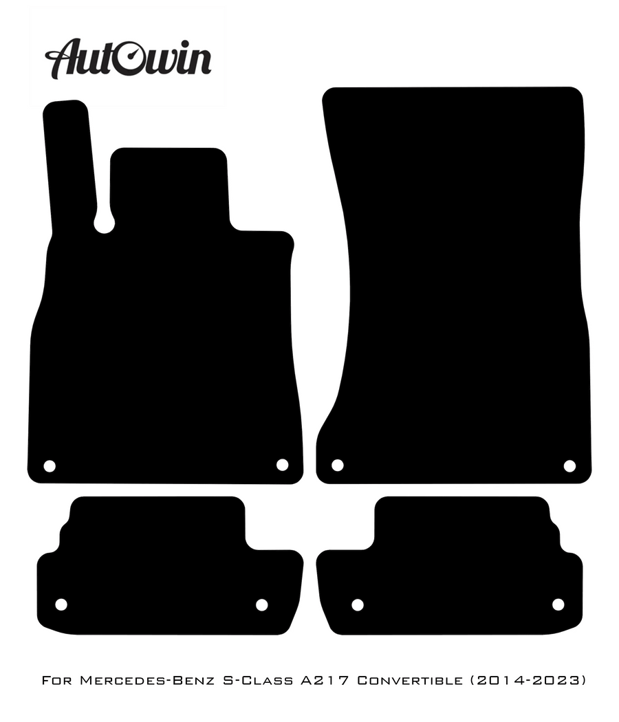 Black Sheepskin Floor Mats For Mercedes Benz S-Class A217 Convertible (2014-2023) | ER56 Design - AutoWin