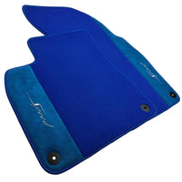 Blue Floor Mats For Bentley Mulsanne (2010-2020) with Alcantara Leather - AutoWin