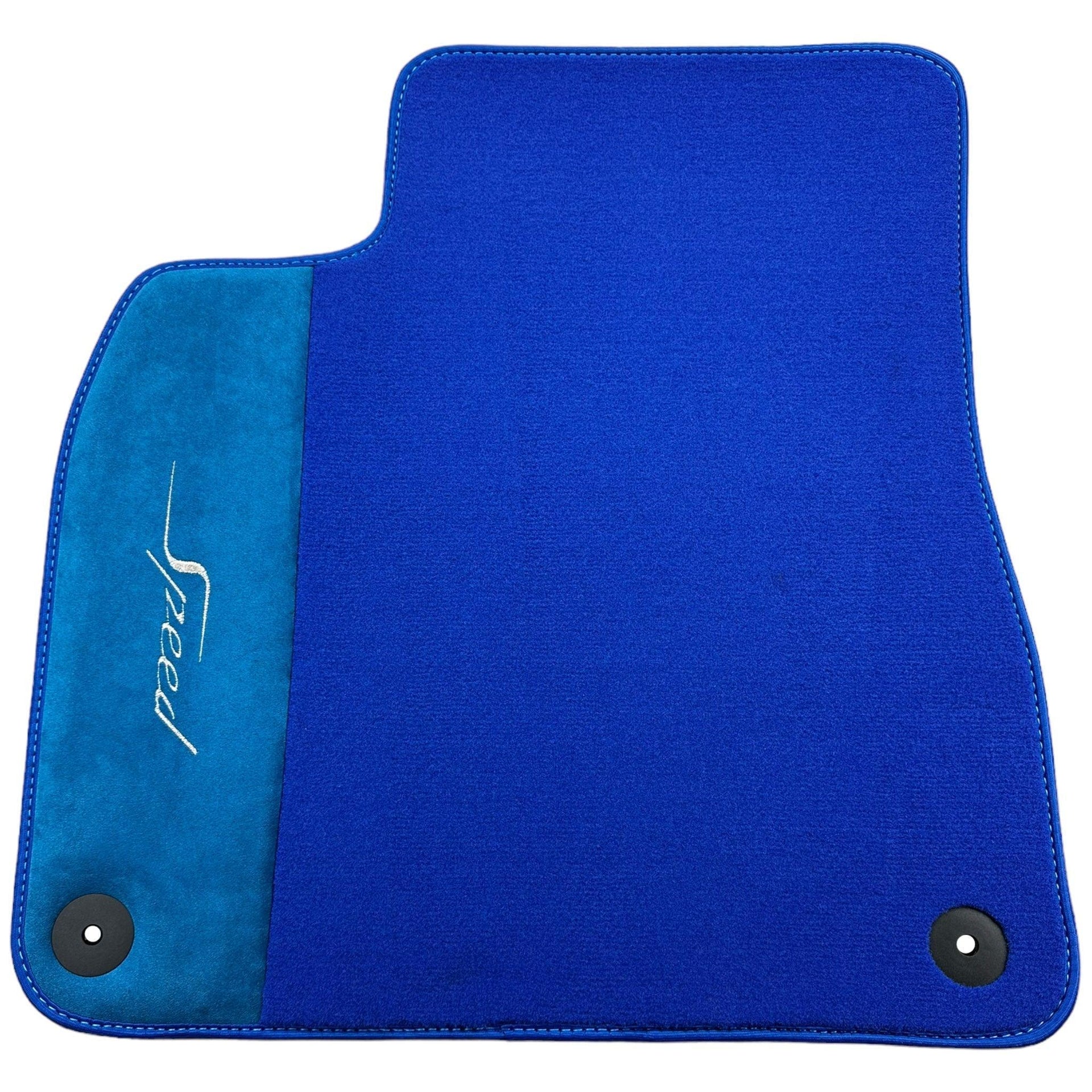 Blue Floor Mats For Bentley Mulsanne (2010-2020) with Alcantara Leather - AutoWin