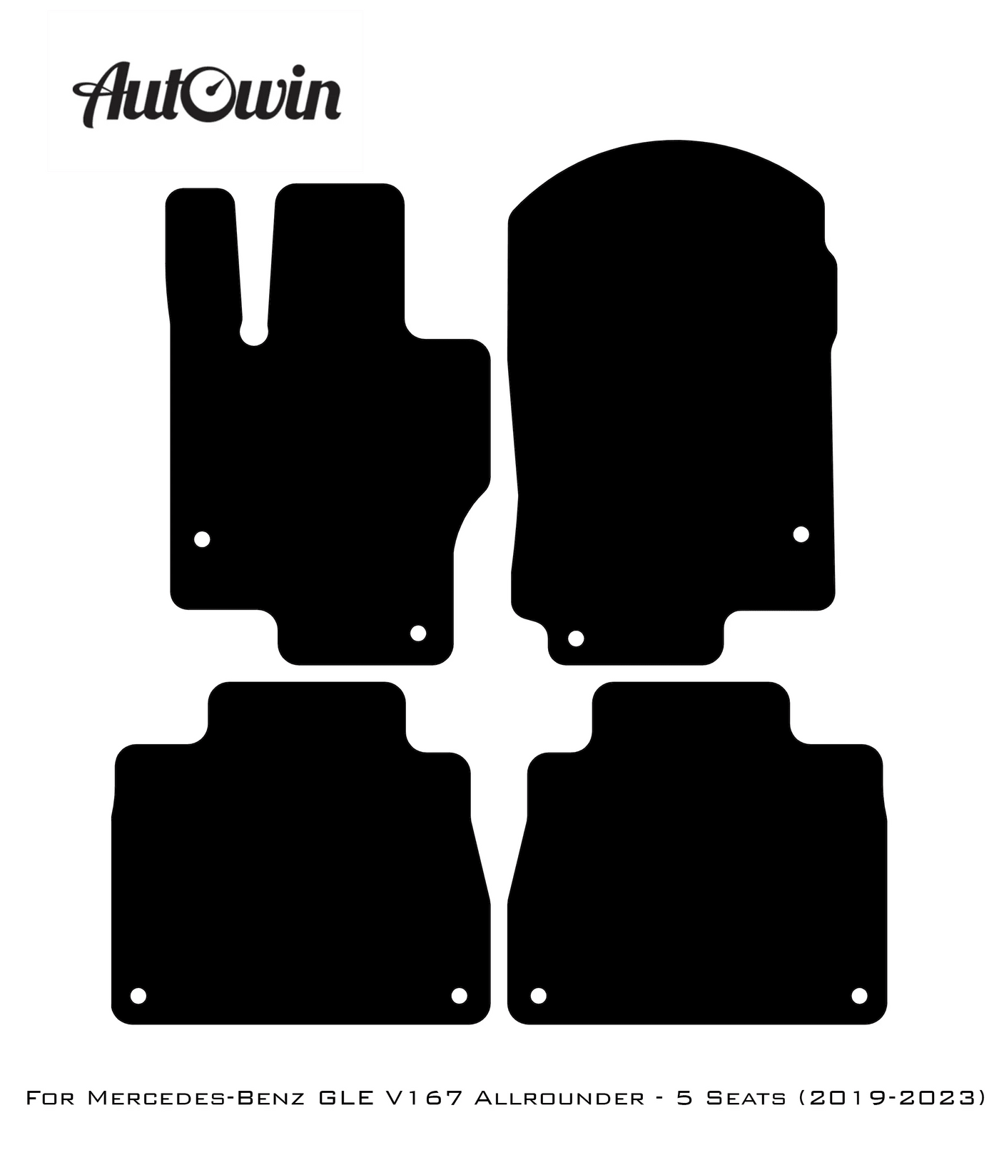 Blue Floor Mats For Mercedes Benz GLE-Class V167 Allrounder - 5 Seats (2019-2023) | Limited Edition - AutoWin