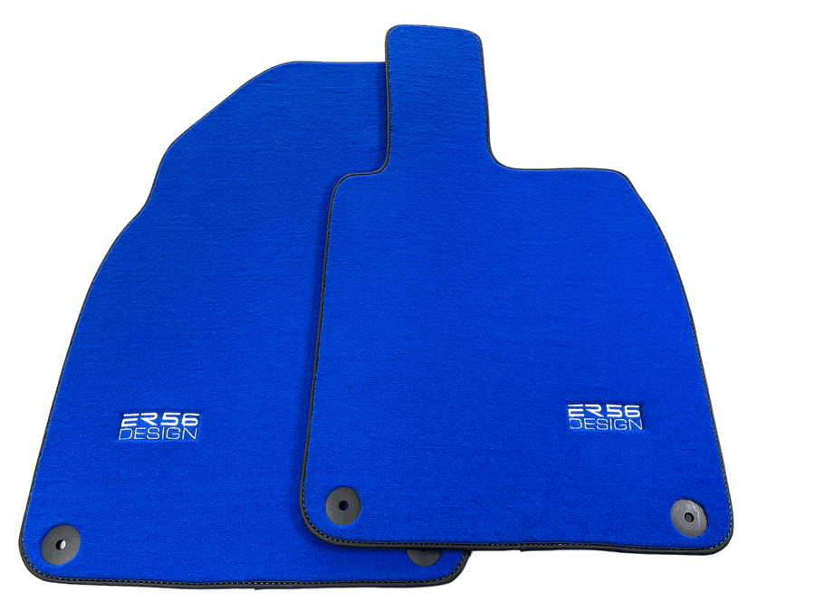 Blue Floor Mats for Porsche 718 Boxster 2016-2023 ER56 Design - AutoWin