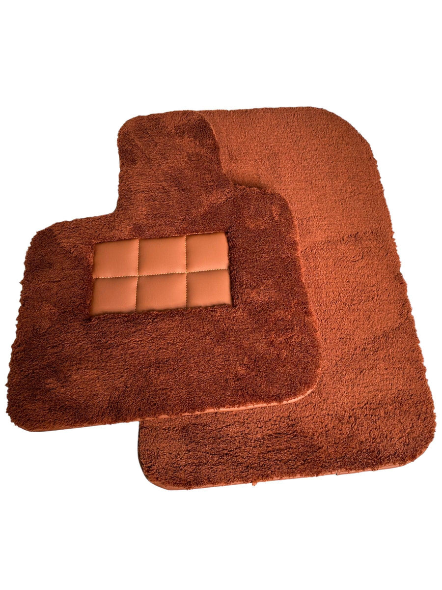 Brown Sheepskin Floor Mats For Rolls Royce Dawn Rr6 2016-2023 Er56 Design Brand - AutoWin