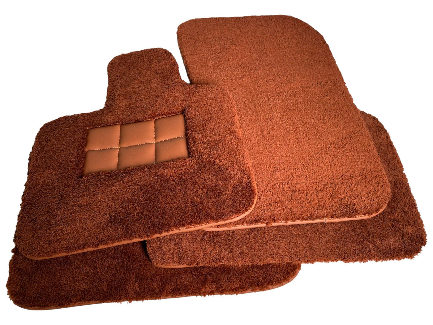 Brown Sheepskin Floor Mats For Rolls Royce Dawn Rr6 2016-2023 Er56 Design Brand - AutoWin
