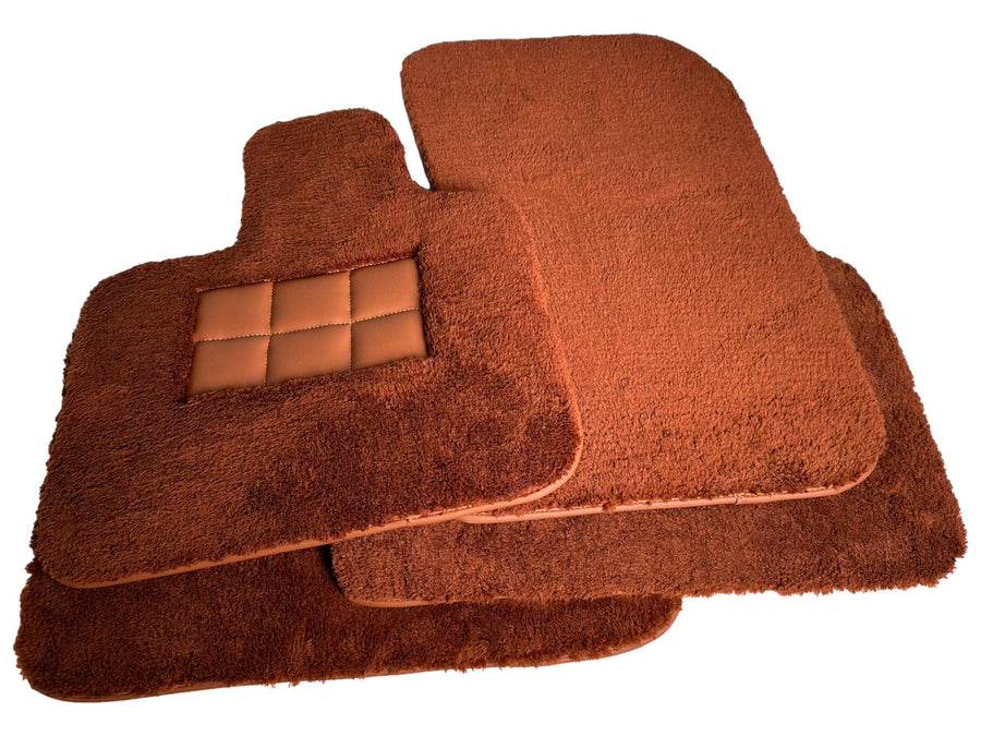 Brown Sheepskin Floor Mats For Rolls Royce Dawn Rr6 2016-2023 Er56 Design Brand - AutoWin
