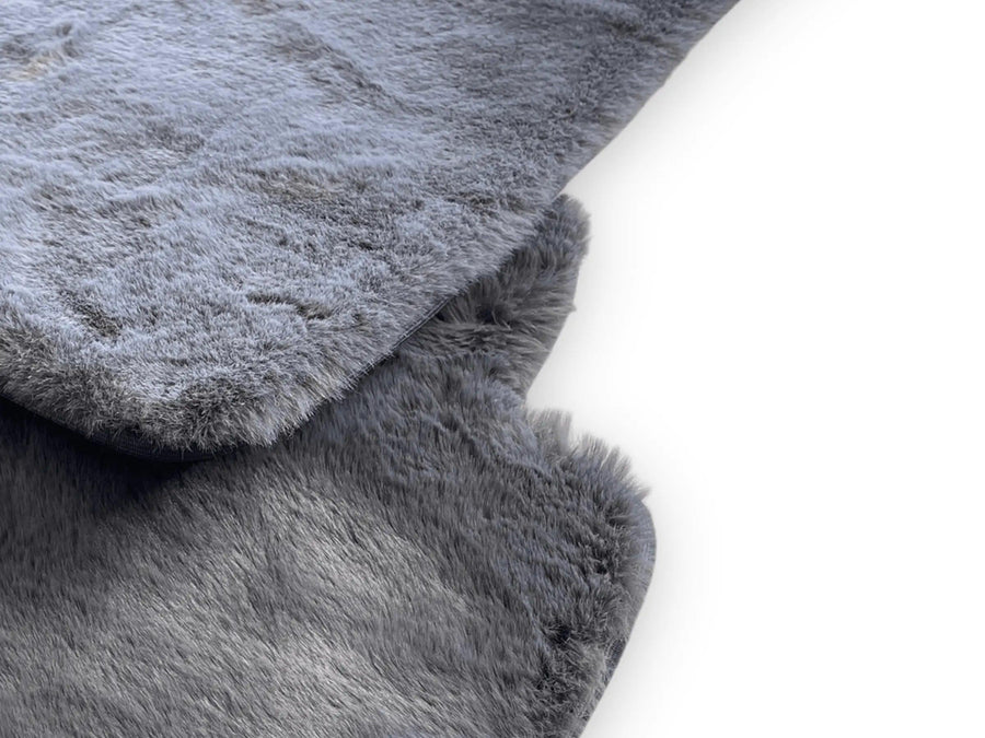Dark Gray Sheepskin Floor Mats For Bentley Flying Spur (2013-2019) Design Brand - AutoWin