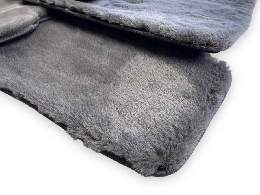 Dark Gray Sheepskin Floor Mats For Bentley Flying Spur (2013-2019) Design Brand - AutoWin