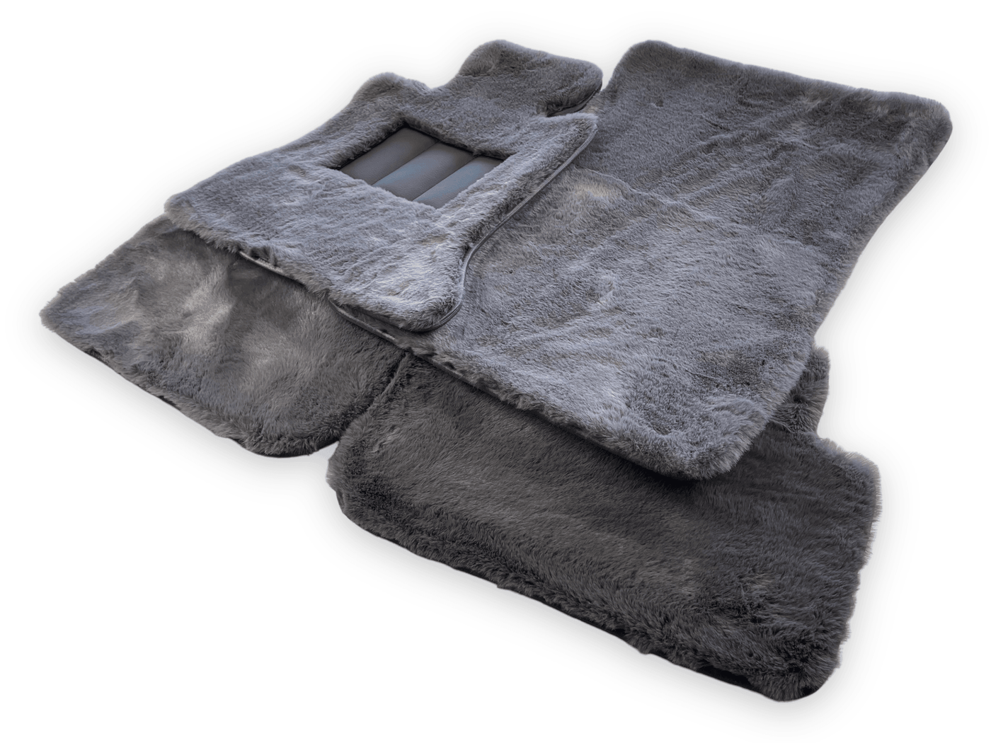 Dark Gray Sheepskin Floor Mats For Rolls Royce Dawn Rr6 2016-2023 Er56 Design Brand - AutoWin