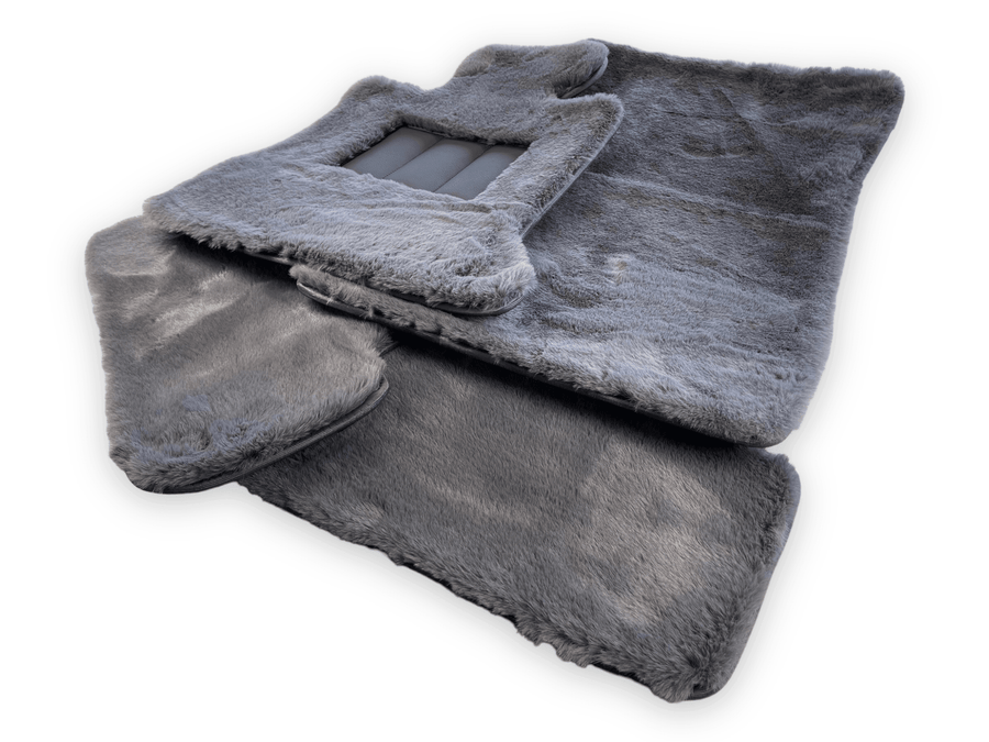 Dark Gray Sheepskin Floor Mats For Rolls Royce Dawn Rr6 2016-2023 Er56 Design Brand - AutoWin