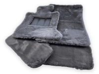 Dark Gray Sheepskin Floor Mats For Rolls Royce Dawn Rr6 2016-2023 Er56 Design Brand - AutoWin