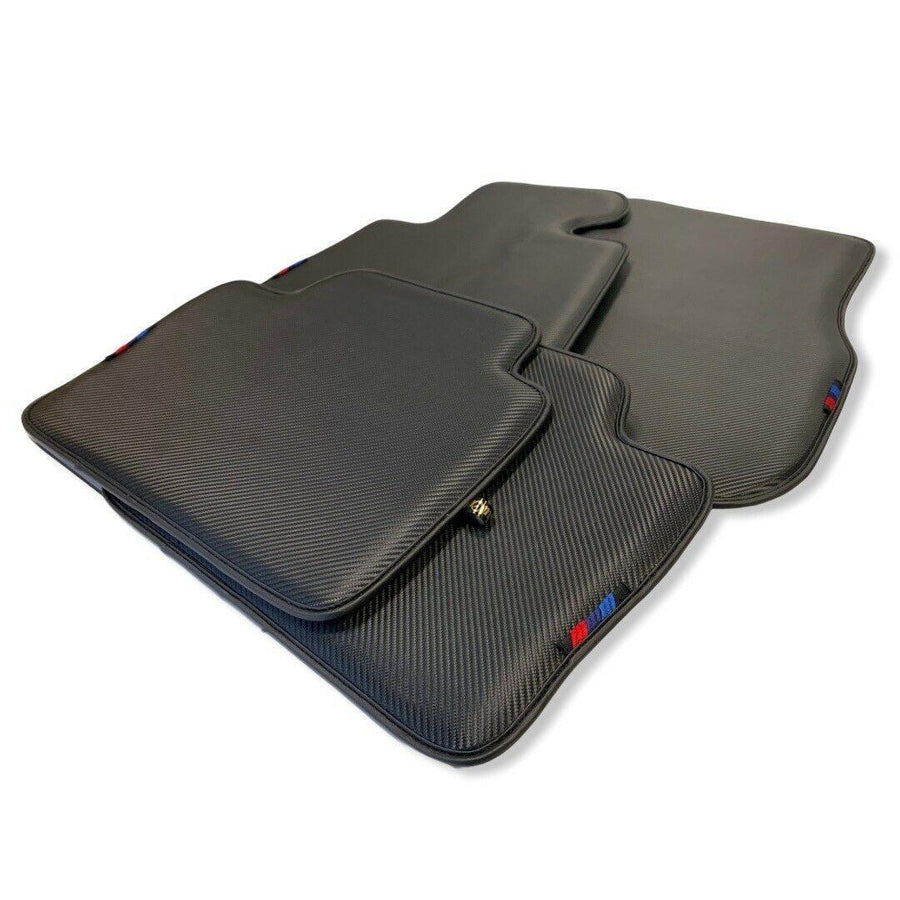Floor Mats For BMW 7 Series E32 Autowin Brand Carbon Fiber Leather - AutoWin