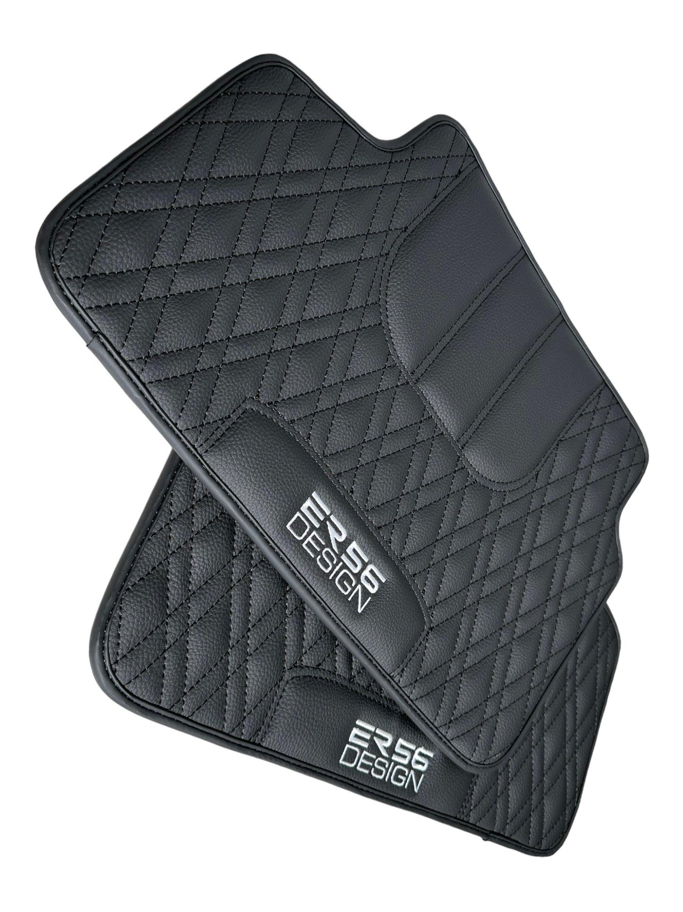 Floor Mats For BMW 7 Series E66 Black Leather ER56 Design - AutoWin