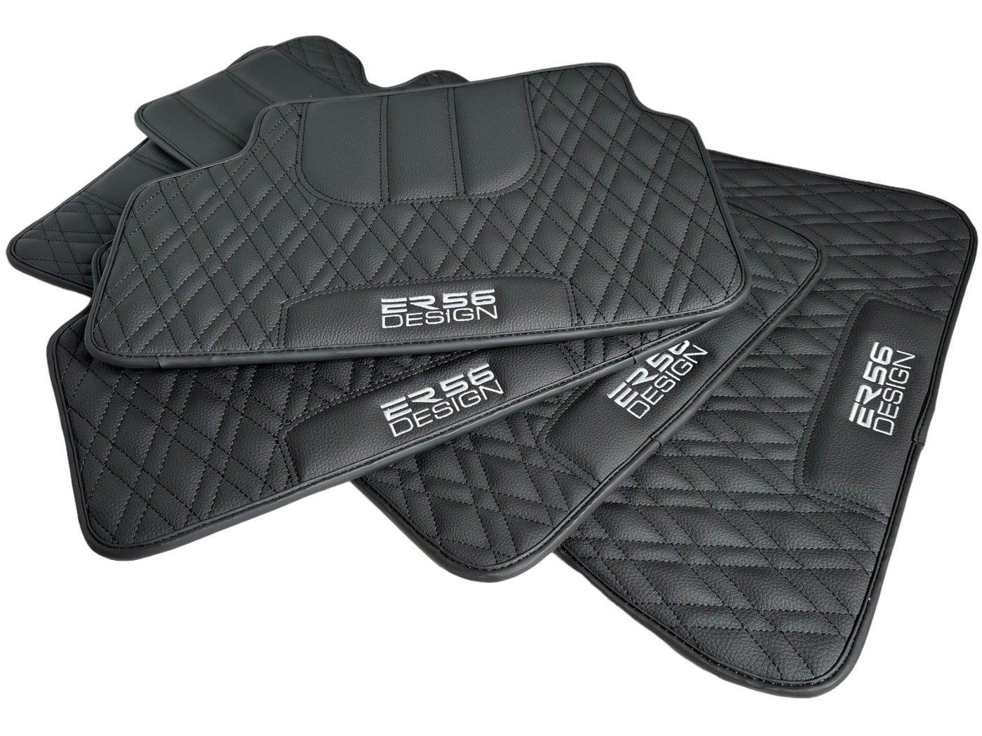 Floor Mats For BMW 7 Series G11 Black Leather Er56 Design - AutoWin