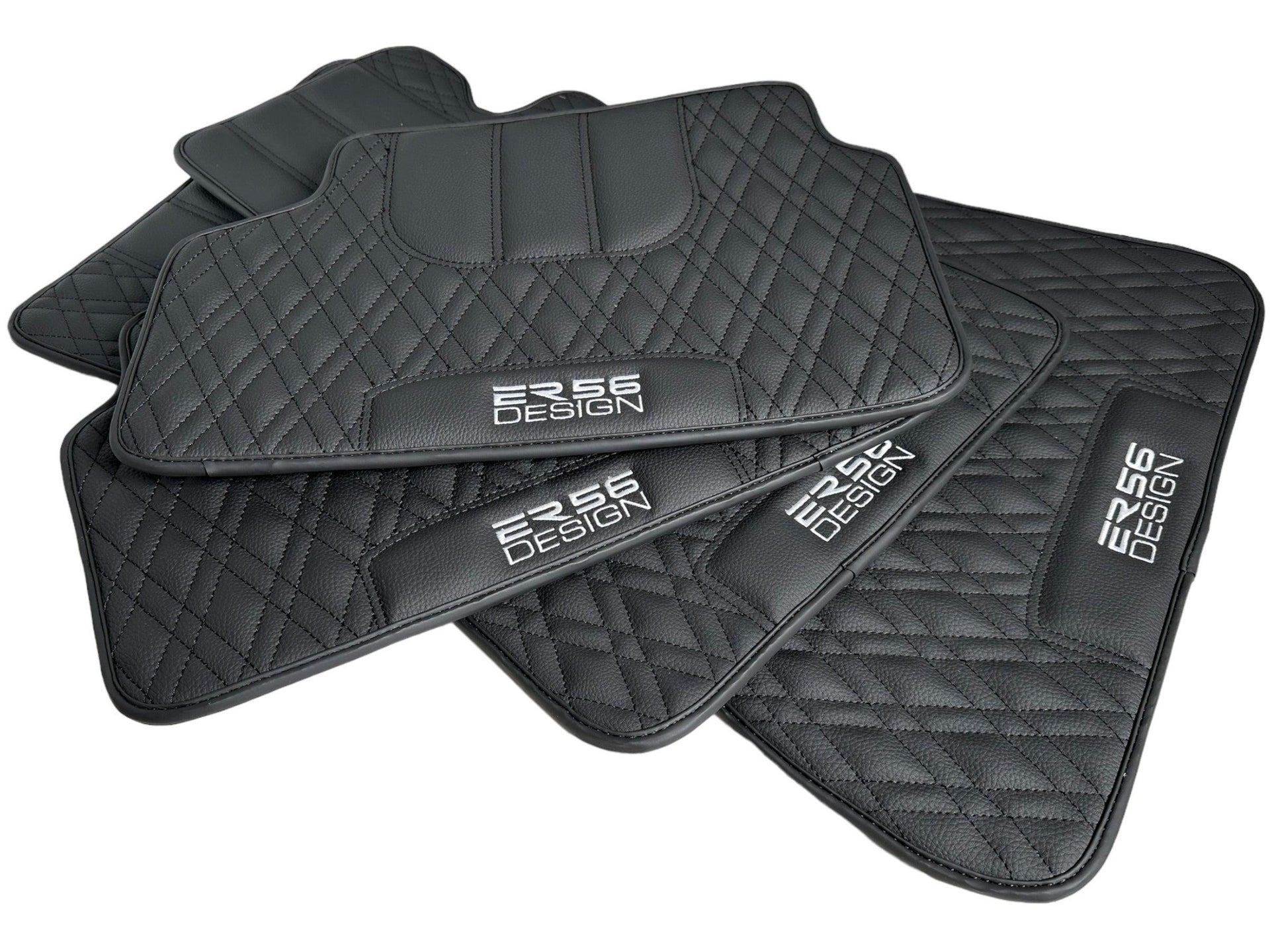 Floor Mats For BMW 8 Series Gran Coupe G16 Black Leather Er56 Design - AutoWin