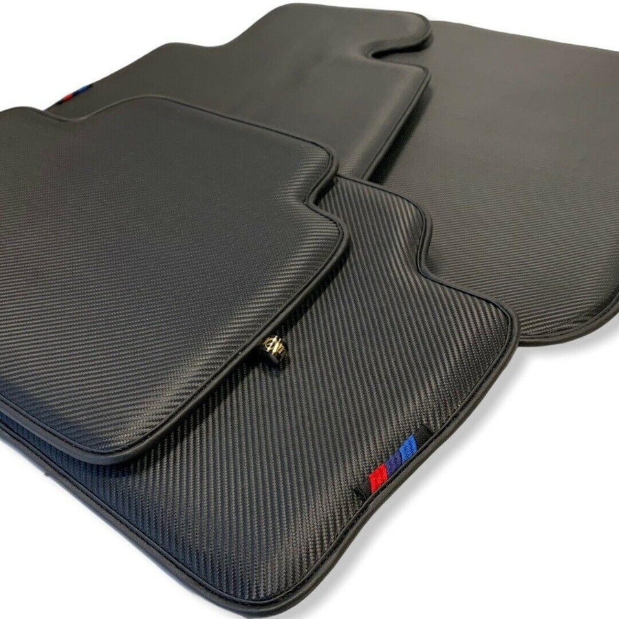 Floor Mats For BMW M6 F12 Convertible Autowin Brand Carbon Fiber Leather - AutoWin