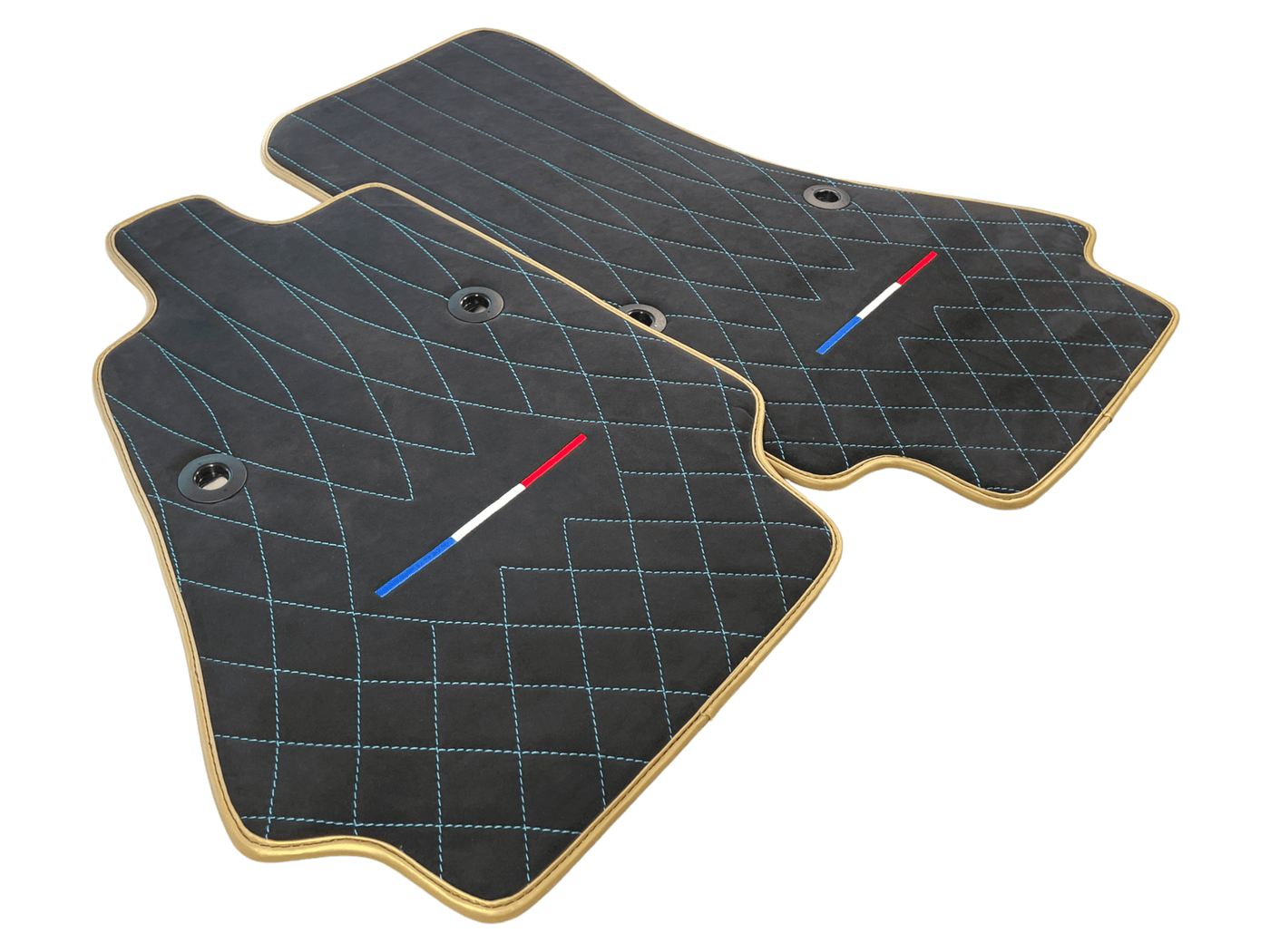 Floor Mats For Bugatti Chiron Alcantara Leather Gold Edition - AutoWin
