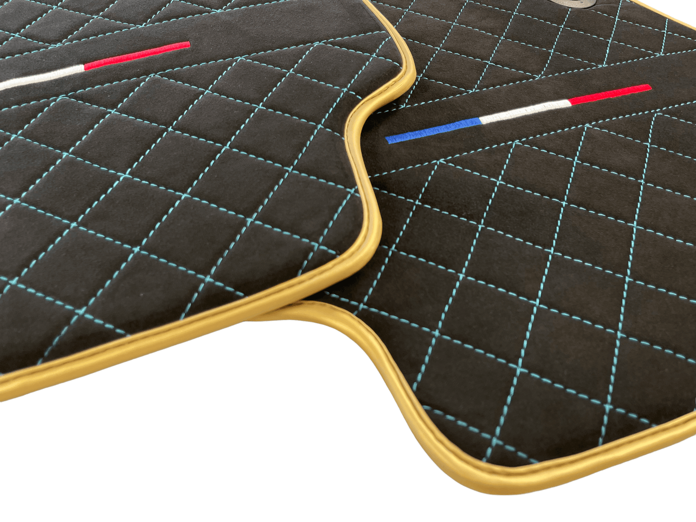 Floor Mats For Bugatti Chiron Alcantara Leather Gold Edition - AutoWin