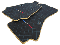 Floor Mats For Bugatti Chiron Alcantara Leather Gold Edition - AutoWin