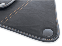 Floor Mats For McLaren 600LT (2018-2020) Alcantara Black Tailored Carpets With Orange Sewing - AutoWin