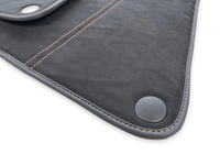 Floor Mats For McLaren 600LT (2018-2020) Alcantara Black Tailored Carpets With Orange Sewing - AutoWin