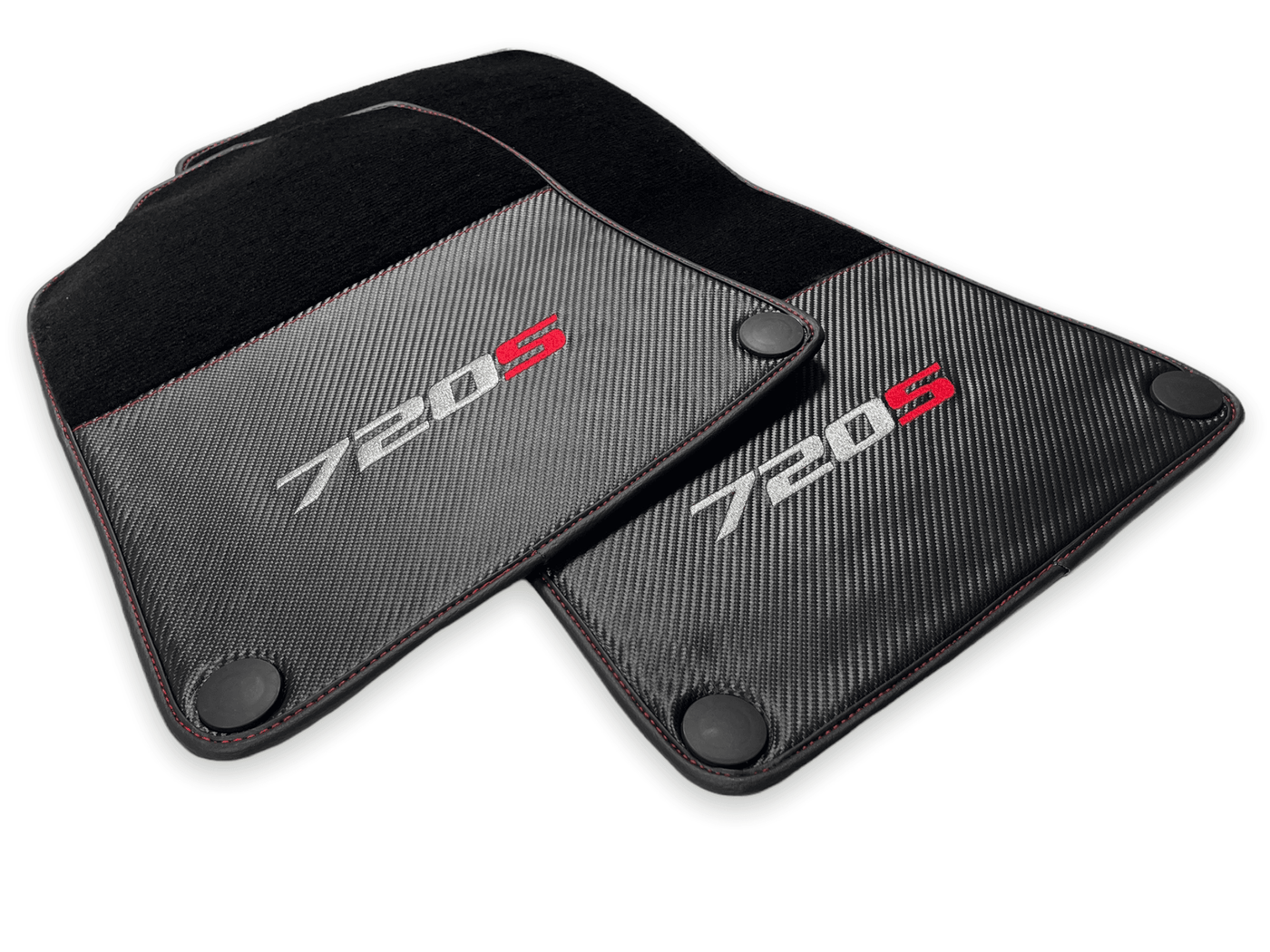 Floor Mats For McLaren 720S Black Tailored Carpets With Carbon - AutoWin