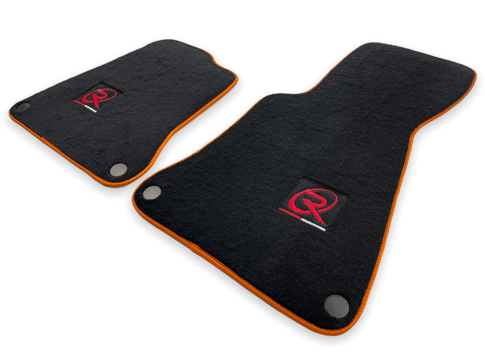 Floor Mats For McLaren MP4 12C Black Tailored Carpets Orange Trim - AutoWin