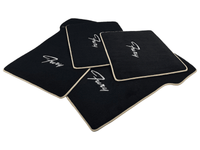 Floor Mats For Plymouth Fury 1957-1968 Black With Beige Trim - AutoWin