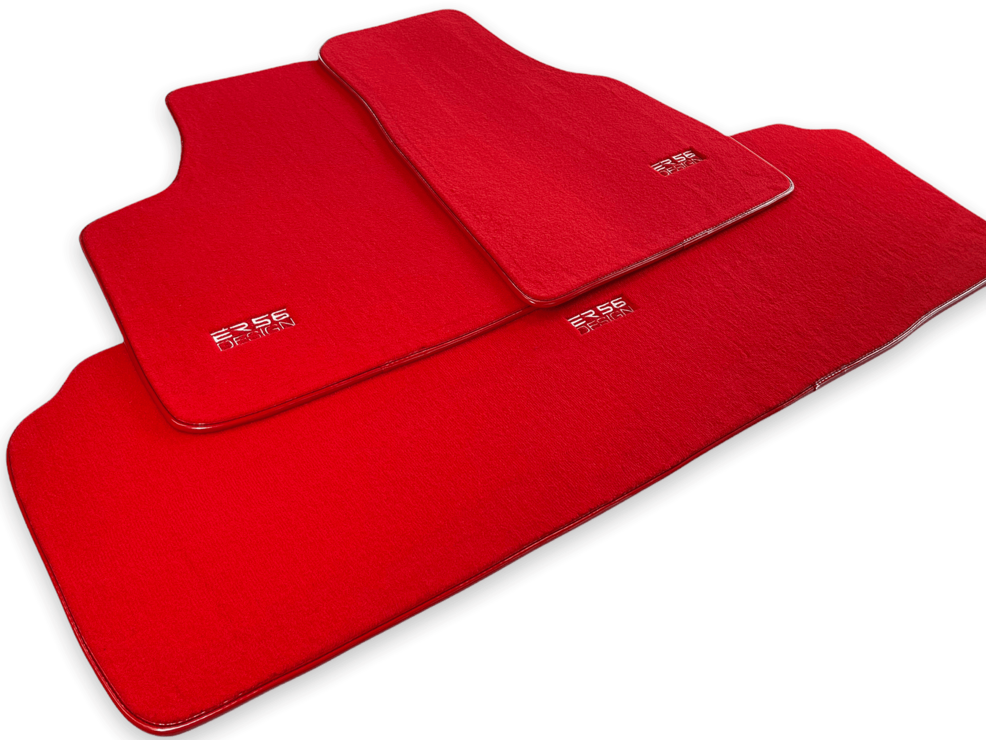 Floor Mats For Tesla Model Y Red Tailored Carpets ER56 Design - AutoWin
