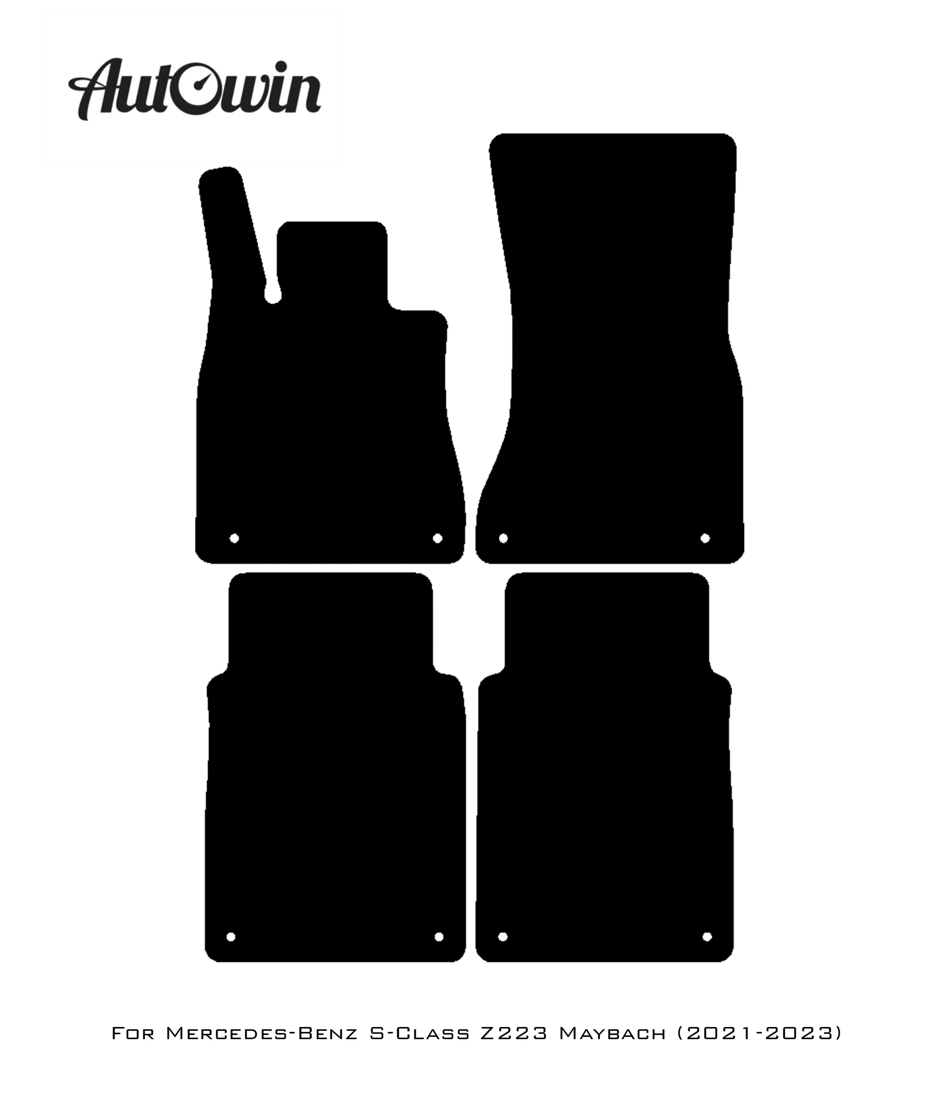 Gray Floor Mats For Mercedes Benz S-Class Z223 Maybach (2021-2023) | Limited Edition - AutoWin