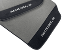 Gray Floor Mats For Tesla Model S With Alcantara Leather - AutoWin