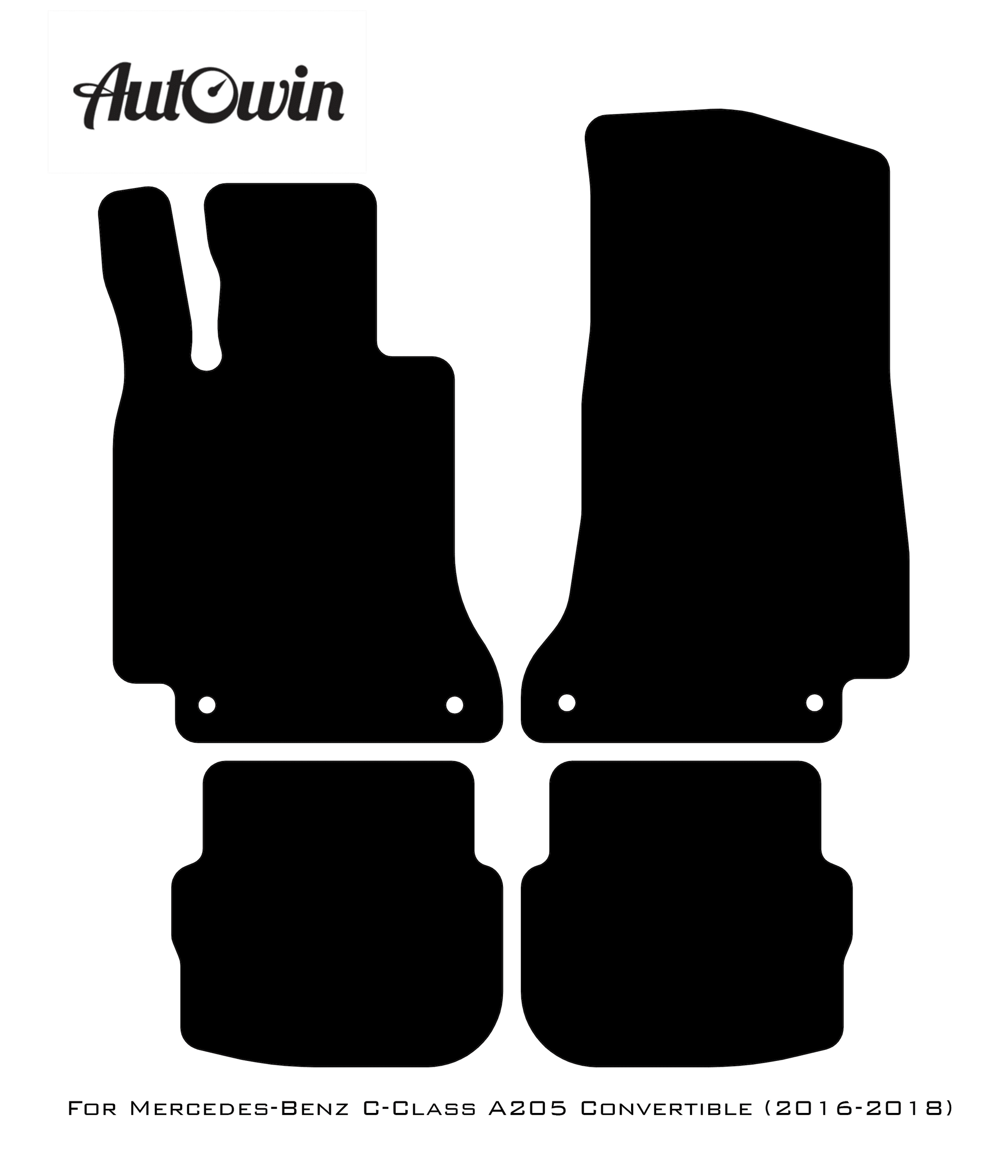 Gray Luxury Floor Mats For Mercedes Benz C-Class A205 Convertible (2016-2018) | ER56 Design - AutoWin