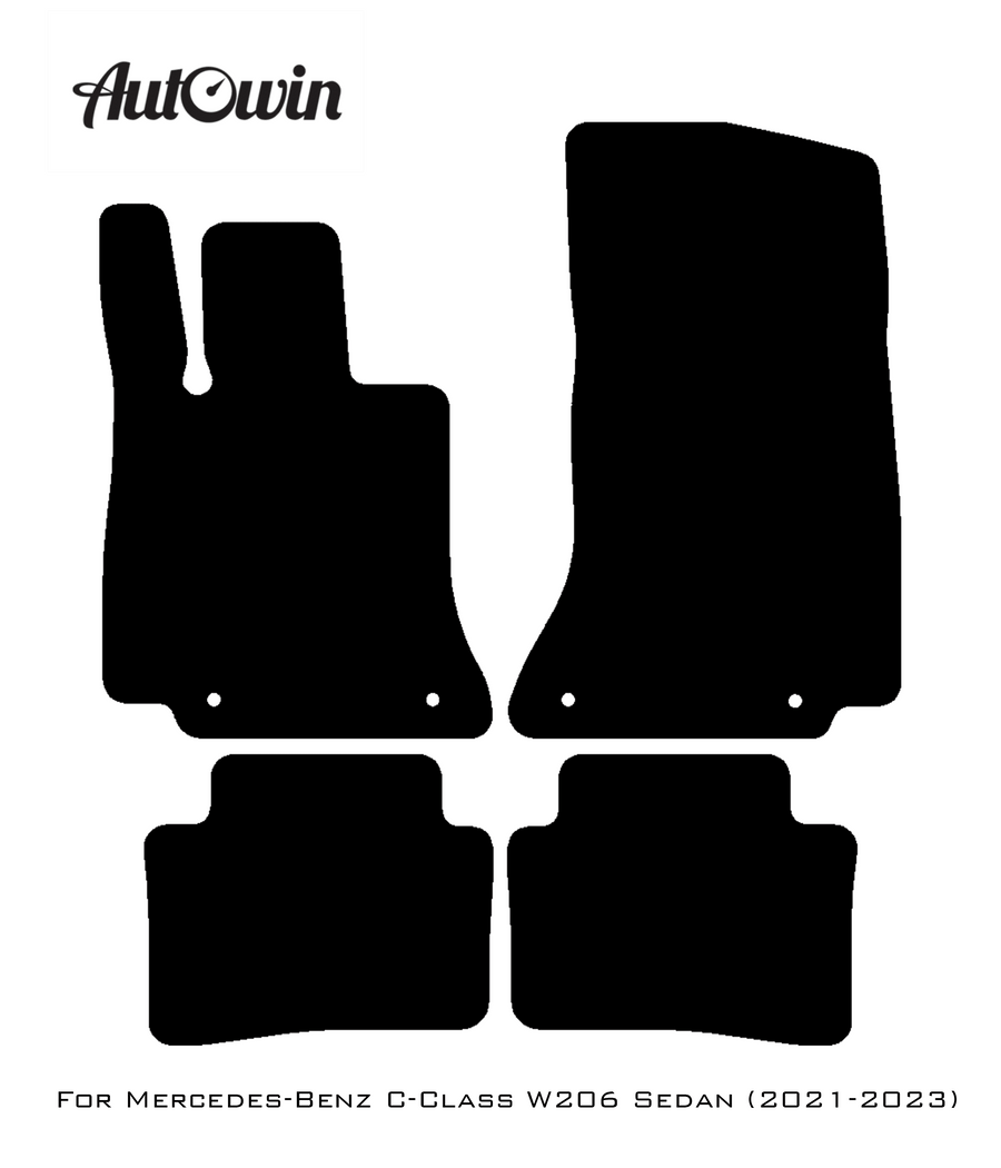 Gray Luxury Floor Mats For Mercedes Benz C-Class W206 Sedan (2021-2023) | ER56 Design - AutoWin