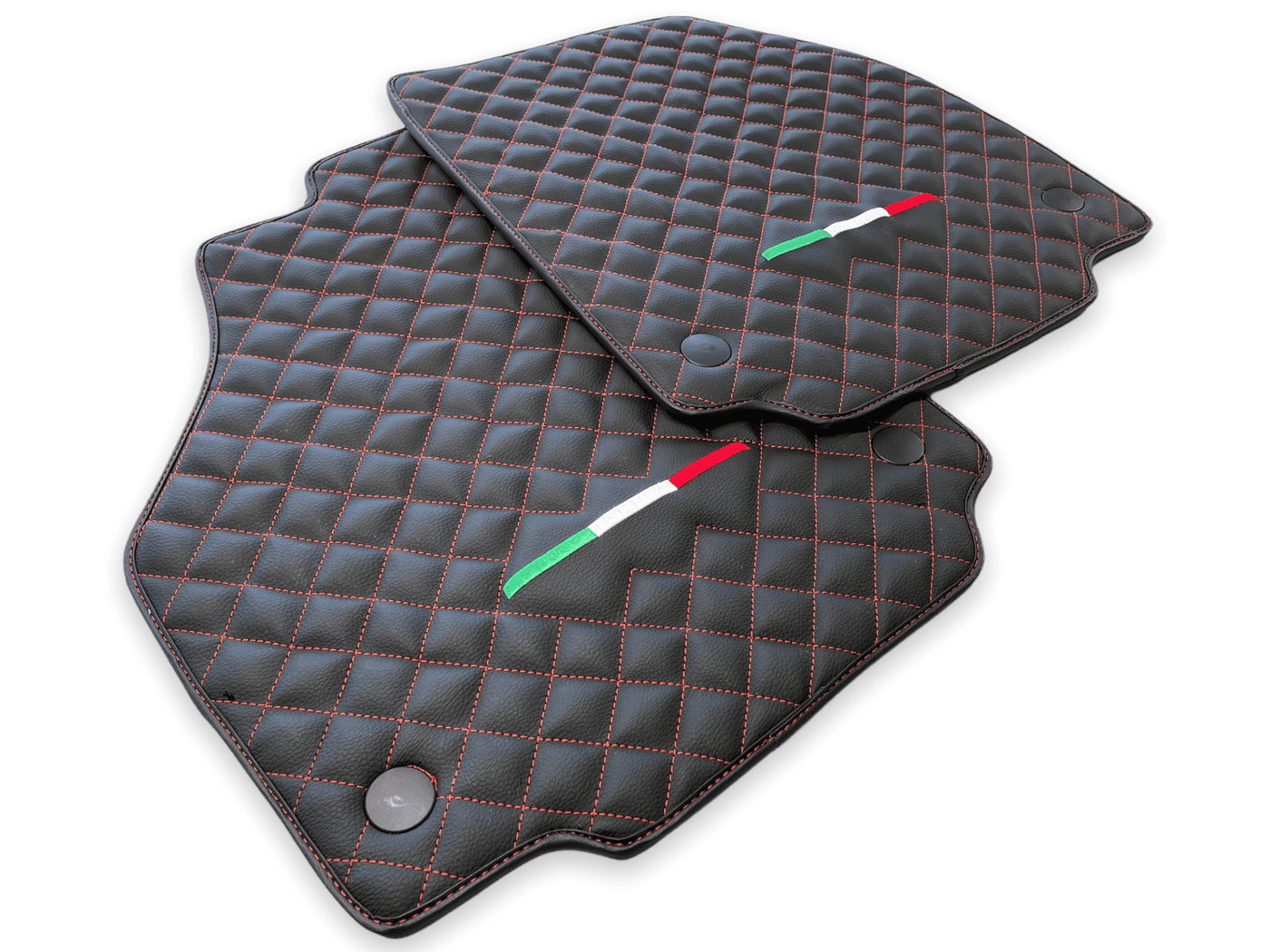 Leather Floor Mats For Ferrari F8 Tributo (2019-2023) Italian Edition - AutoWin