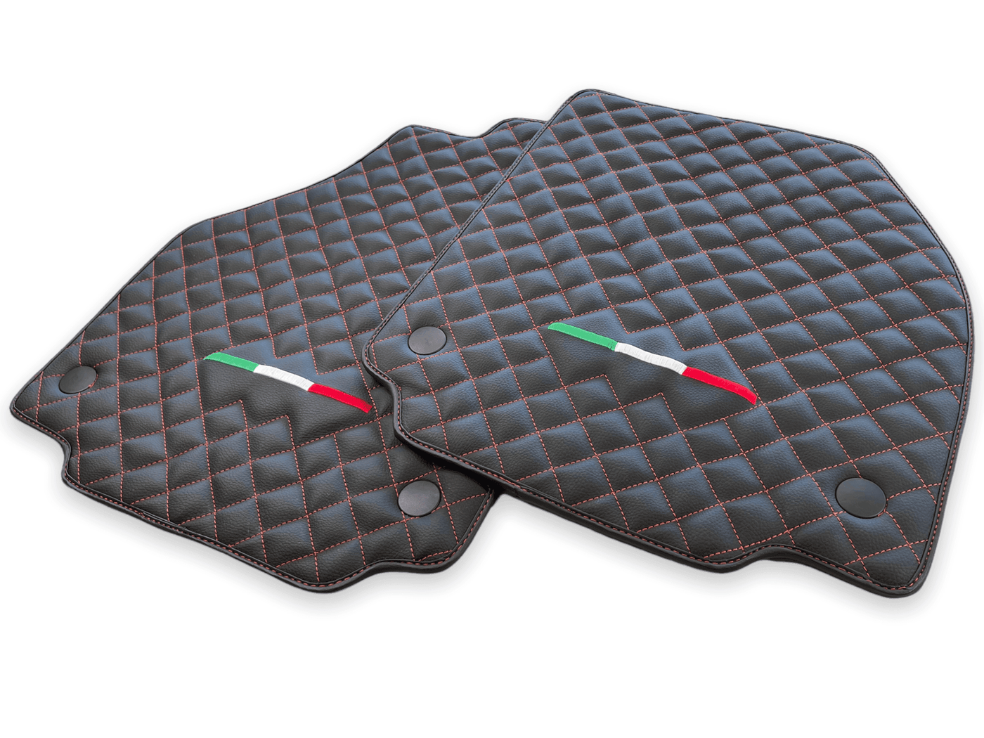 Leather Floor Mats For Ferrari F8 Tributo (2019-2023) Italian Edition - AutoWin