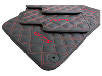 Leather Floor Mats for Porsche Cayenne GTS 2018-2023 Red Sewing - AutoWin