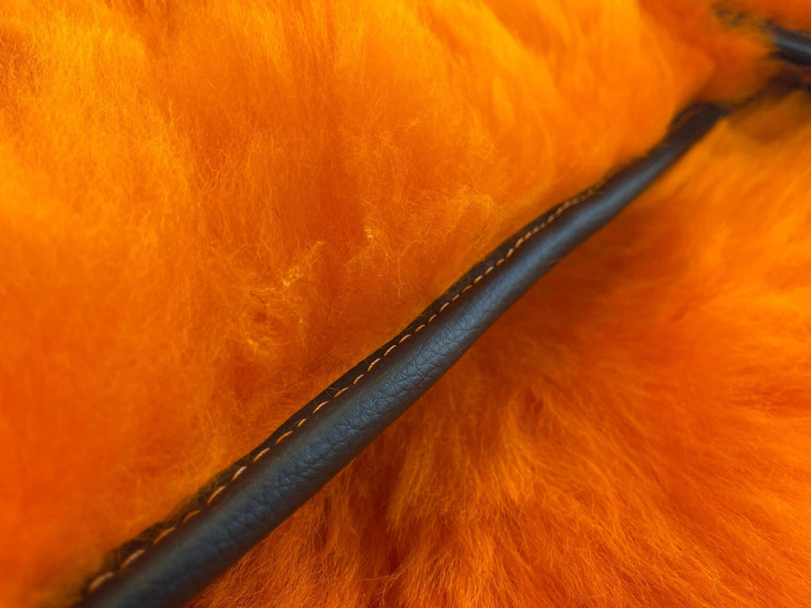 Orange Sheepskin Floor Mats For Bentley Mulsanne (2010-2020) Er56 Design Brand - AutoWin