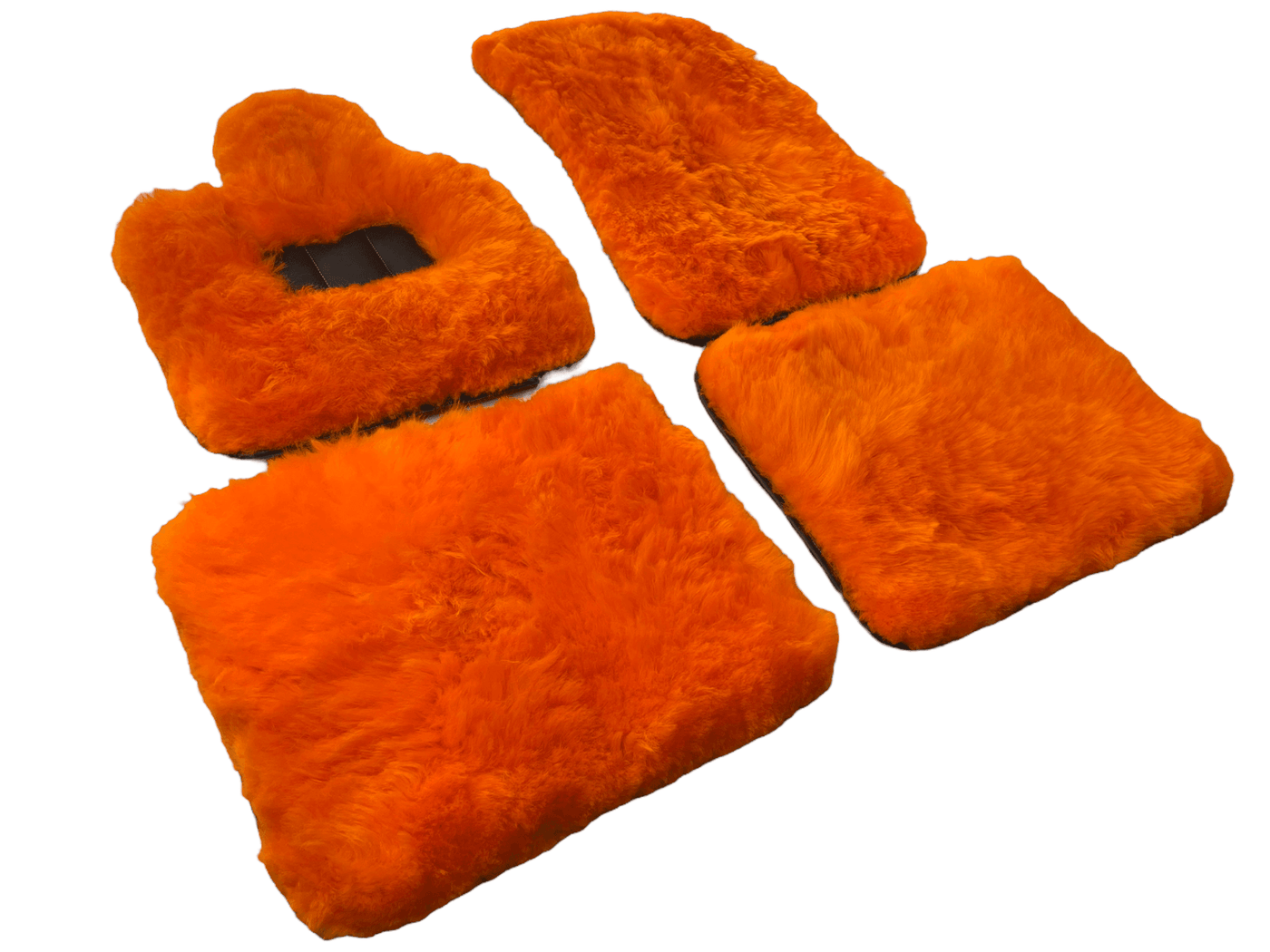 Orange Sheepskin Floor Mats For Rolls Royce Dawn Rr6 2016-2023 Er56 Design Brand - AutoWin