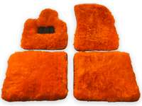 Orange Sheepskin Floor Mats For Rolls Royce Ghost Series II (2021-2024) ER56 Design Brand - AutoWin