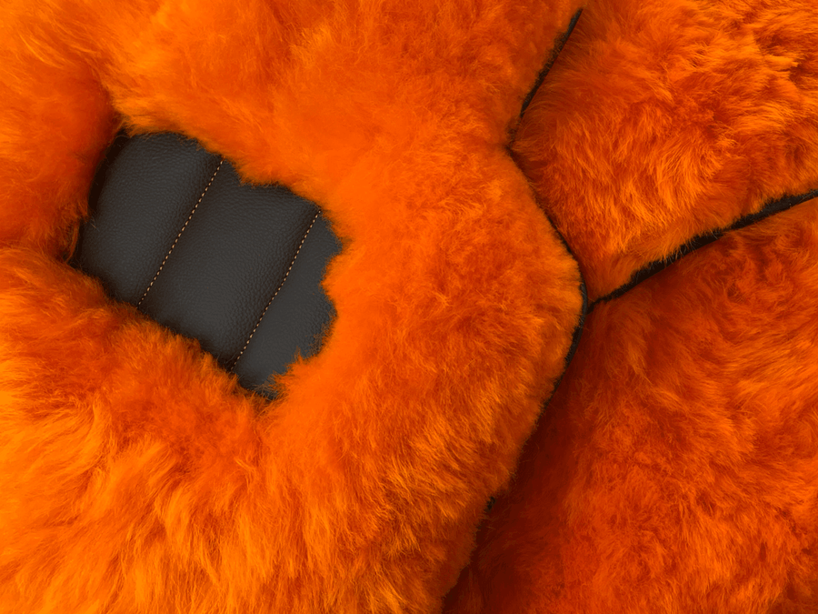 Orange Sheepskin Floor Mats For Rolls Royce Shadow 1965-1977 Er56 Design Brand - AutoWin