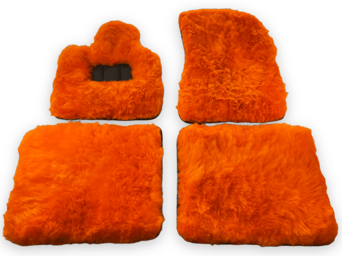Orange Sheepskin Floor Mats For Rolls Royce Wraith 2013–2023 Er56 Design - AutoWin