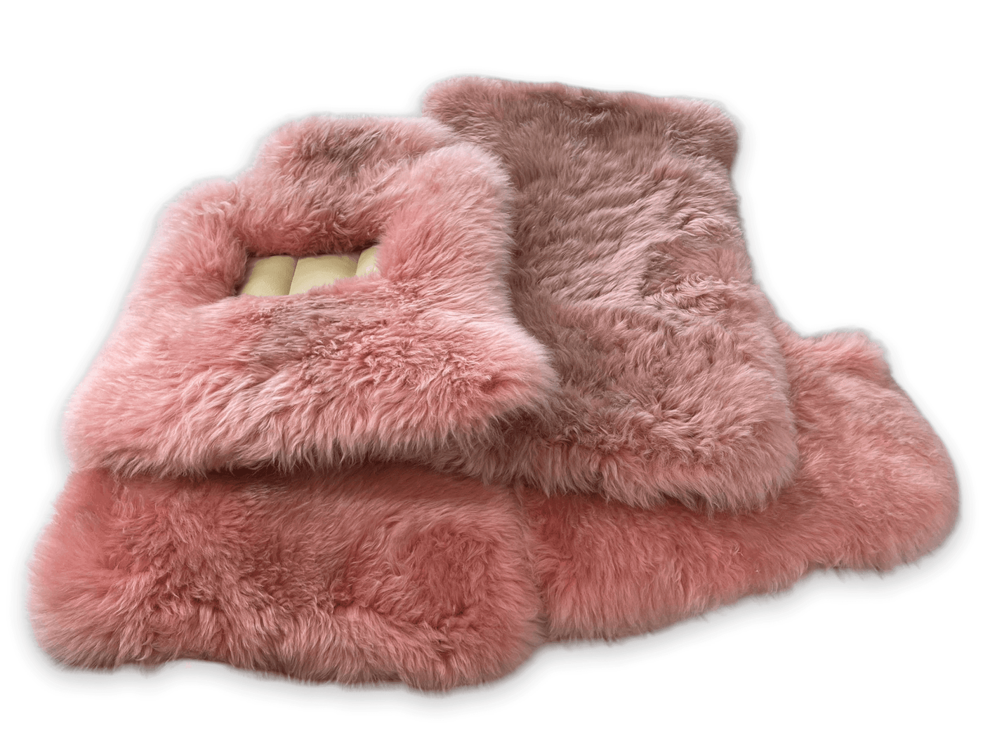 Pink Sheepskin Floor Mats For Rolls Royce Cullinan Er56 Design Brand - AutoWin