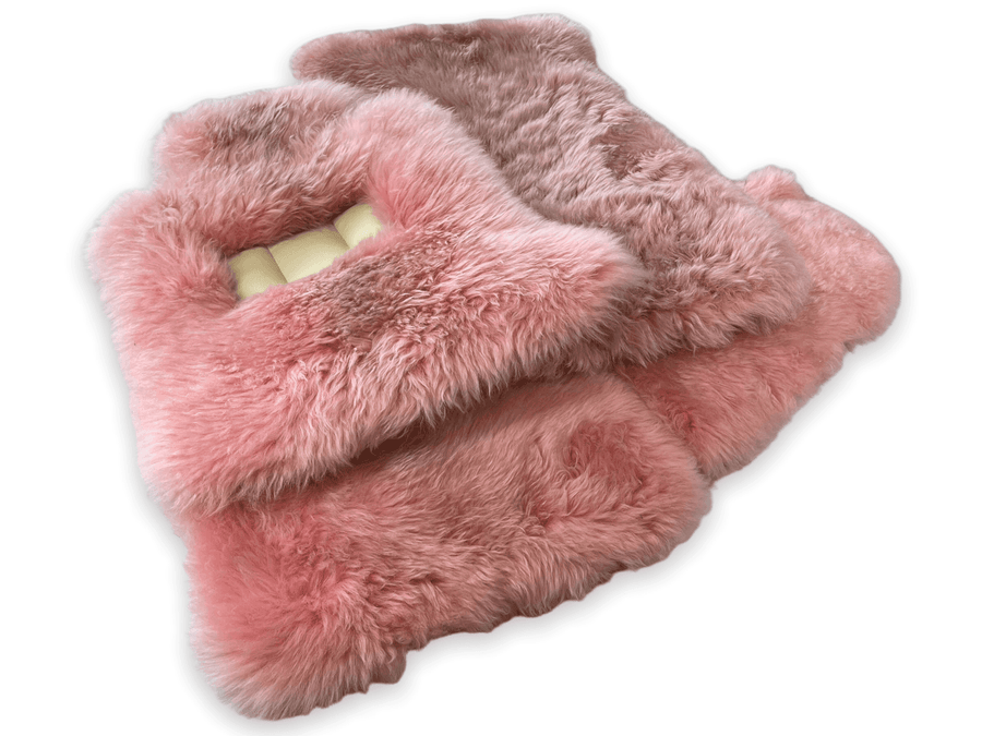 Pink Sheepskin Floor Mats For Rolls Royce Phantom Drophead Coupe 2007–2016 Er56 Design Brand - AutoWin