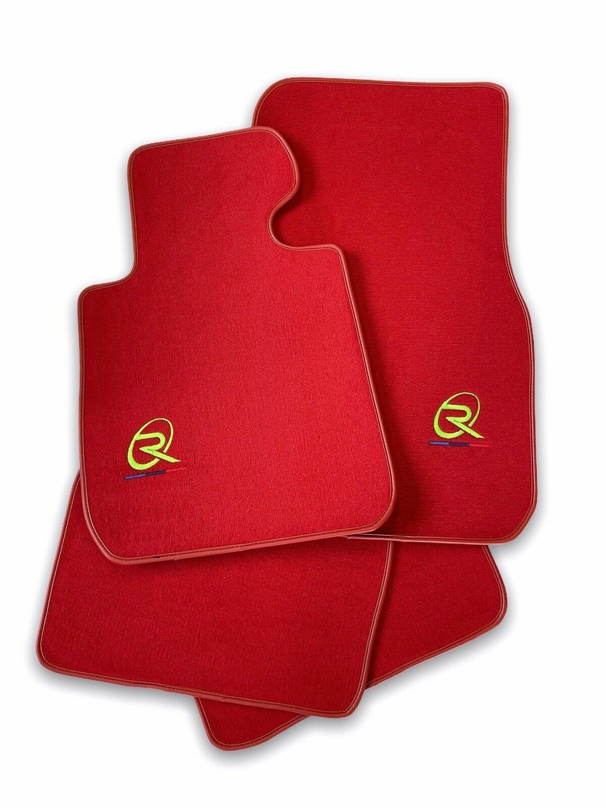 Red Floor Mats BMW For M3 E30 ROVBUT Brand Tailored Set Perfect Fit Green SNIP Collection - AutoWin
