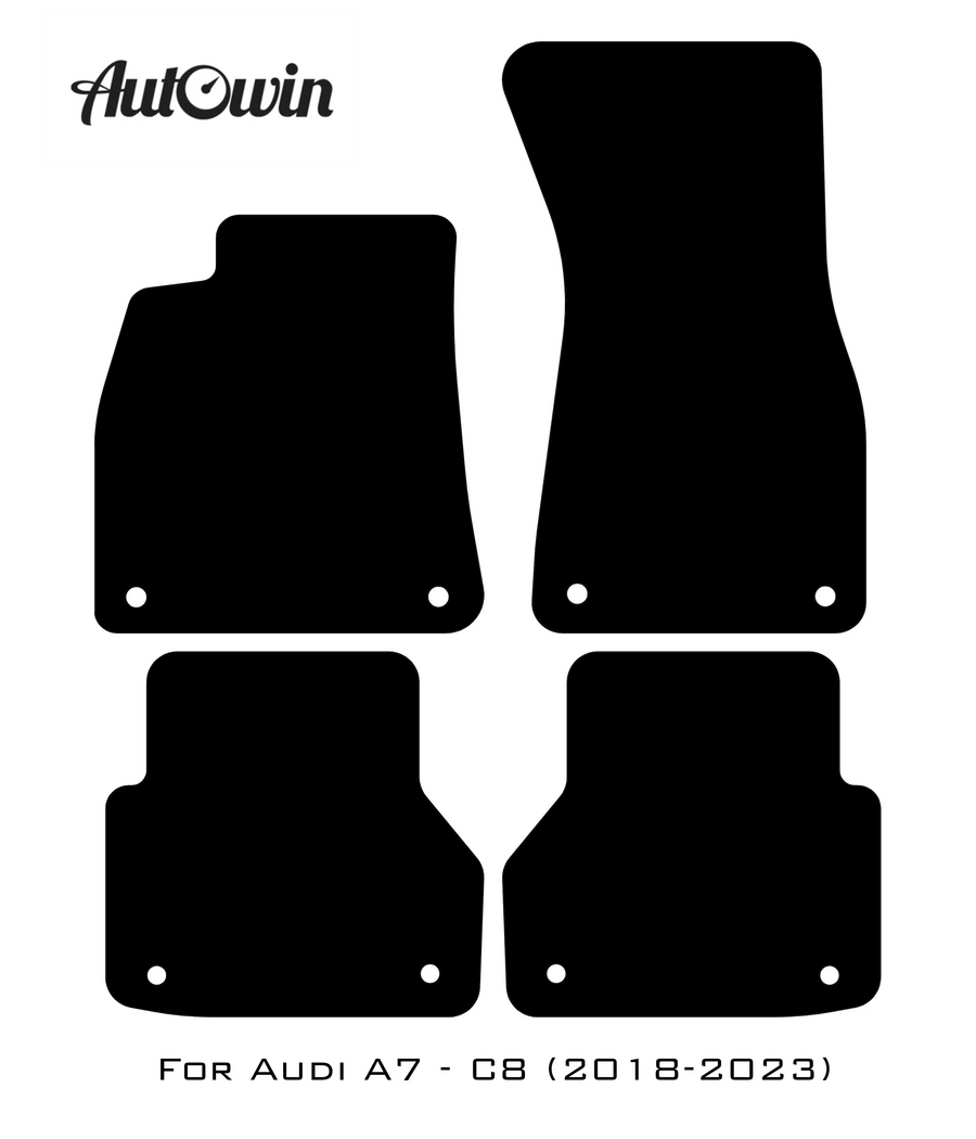 Red Floor Mats for A7 - C8 (2018-2023) | ER56 Design - AutoWin