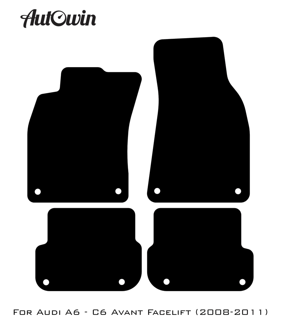 Red Floor Mats for Audi A6 - C6 Avant Facelift (2008-2011) | ER56 Design - AutoWin