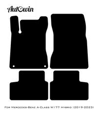 Red Floor Mats For Mercedes Benz A-Class W177 Hybrid (2019-2023) | Limited Edition - AutoWin