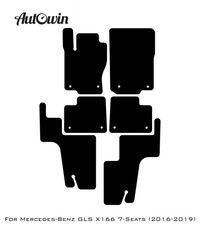 Red Floor Mats For Mercedes Benz GLS-Class X166 (2016-2019) | Limited Edition - AutoWin