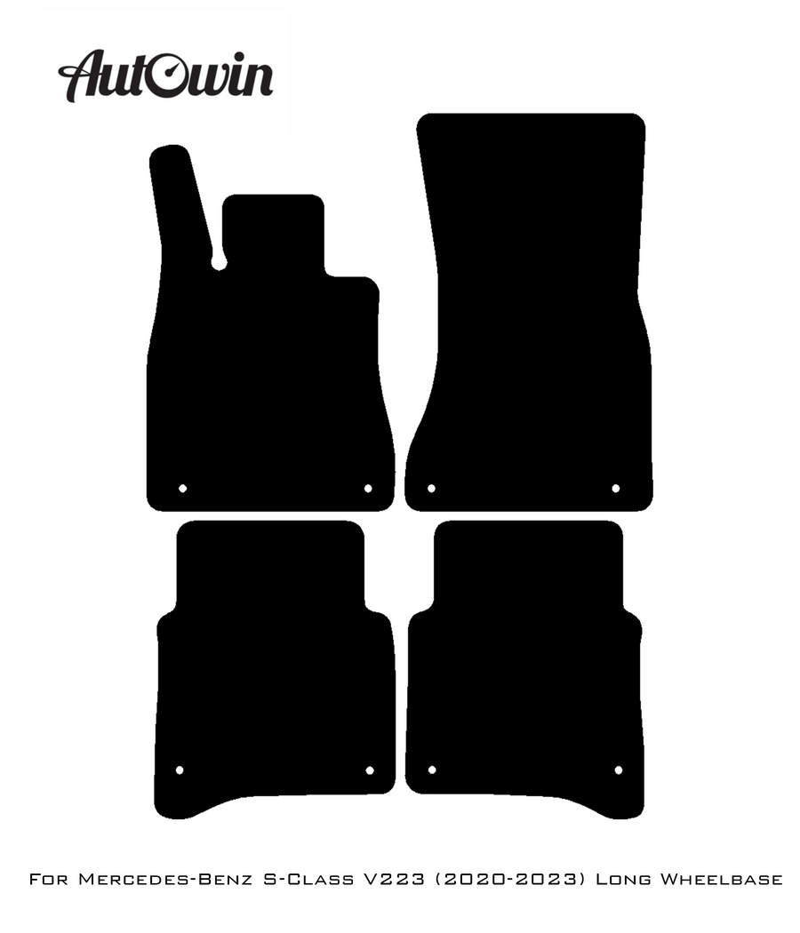 Red Floor Mats For Mercedes Benz S-Class V223 (2020-2023) Long Wheelbase | Limited Edition - AutoWin