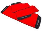 Red Floor Mats For Tesla Model S With Alcantara Leather - AutoWin